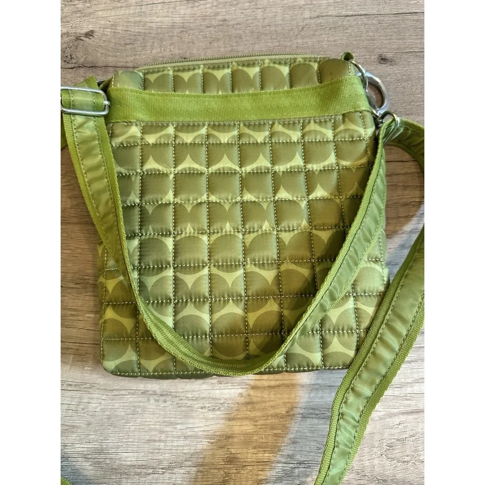 LUG Lime Green Circles 0262-A CROSSBODY‎ ORGANIZER PURSE